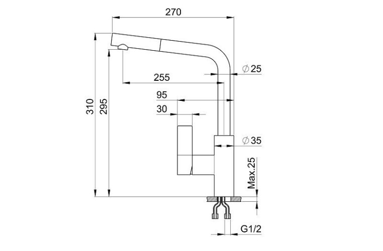 Смеситель для кухни Granula GR-2502 черный