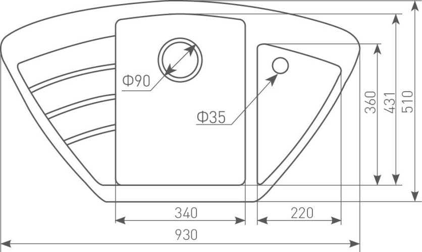 Кухонная мойка Zigmund & Shtain ECKIG 900 осенняя трава