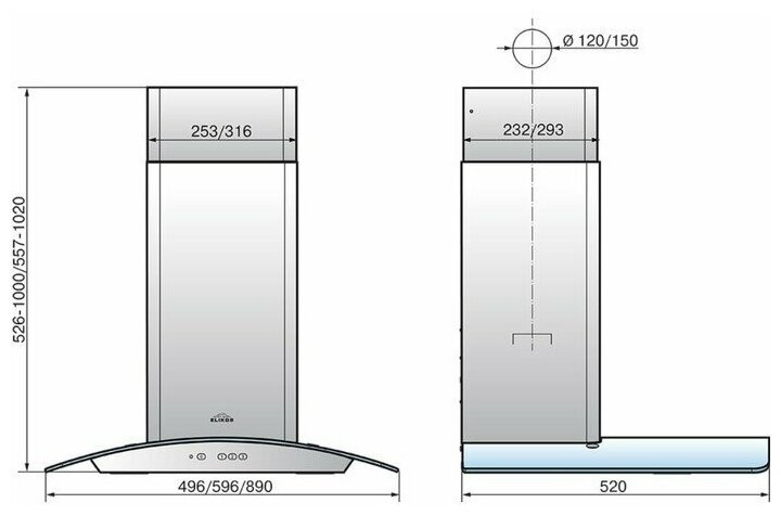 Кухонная вытяжка Elikor Аметист 50Н 430 К3Д нерж тонир