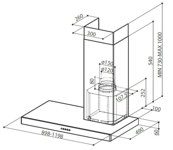 Кухонная вытяжка Faber Stilo SRM DX/SP A90