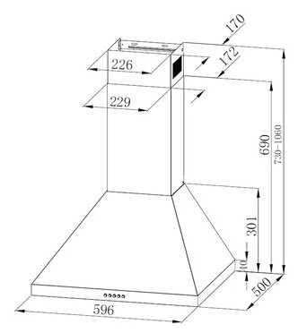 Кухонная вытяжка MONSHER Top 60 B