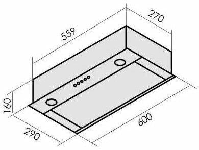 Встраиваемая вытяжка MBS Monstera 160 White