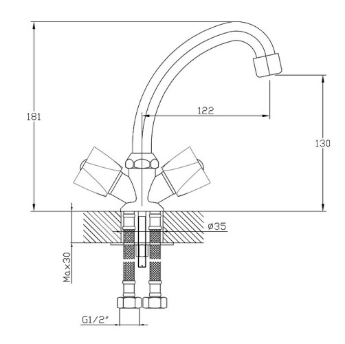 Смеситель для кухни Viko V-1313