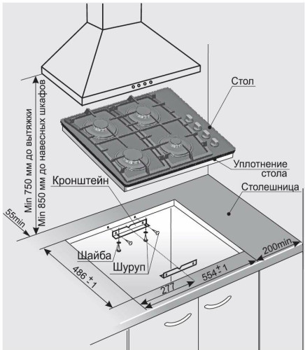 Газовая варочная панель GEFEST СВН 2230 К6
