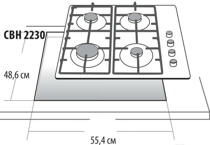 Газовая варочная панель GEFEST СВН 2230 К6