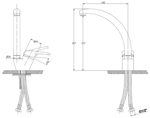 Смеситель для кухни Kaiser County 55244-2