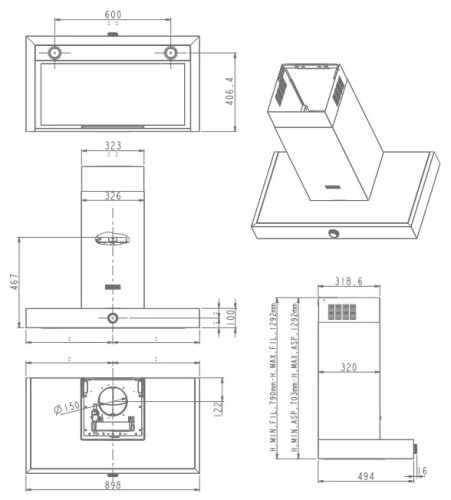 Кухонная вытяжка KitchenAid KEWPP 90010