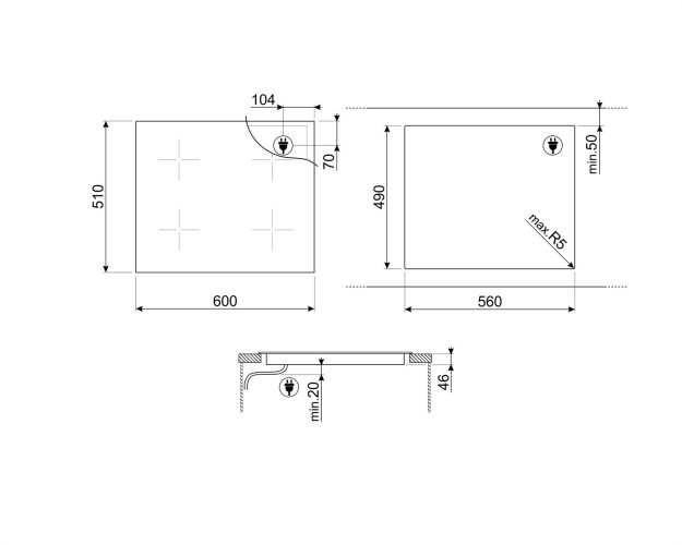 Индукционная варочная панель Smeg SIM662WLDR