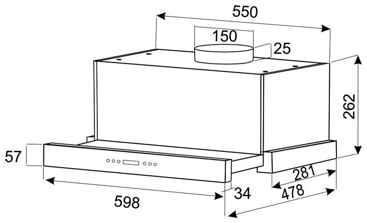 Встраиваемая вытяжка Exiteq EX 1146 white