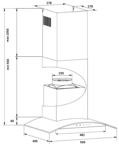Кухонная вытяжка Germes Alt Sensor 50
