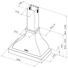 Кухонная вытяжка Smeg KCL900POE