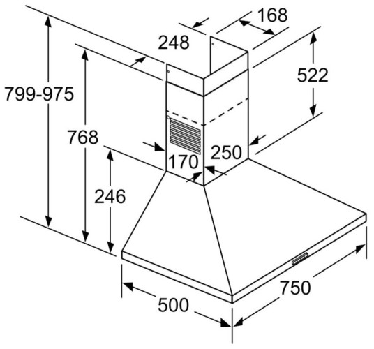 Кухонная вытяжка Bosch DWP 76BC50