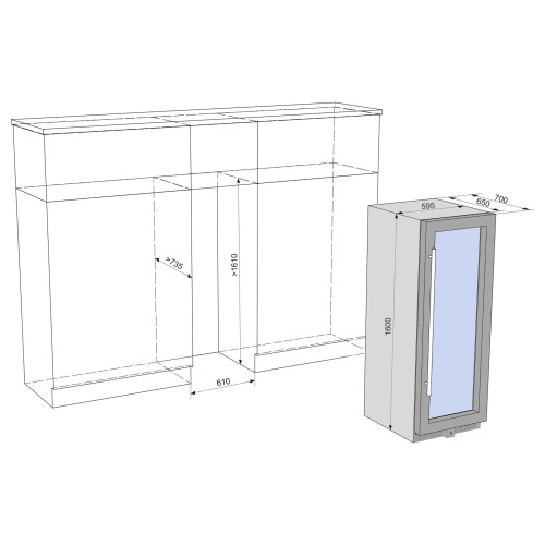 Винный шкаф Meyvel MV24-KBF1