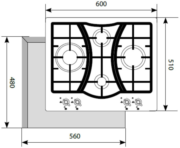 Газовая варочная панель Lex GVE 643C IV