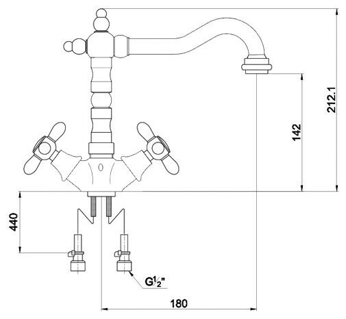 Смеситель для кухни Timo Ritz 0143FK chrome/gold