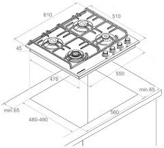 Газовая варочная панель Kuppersberg FS 603 C Bronze