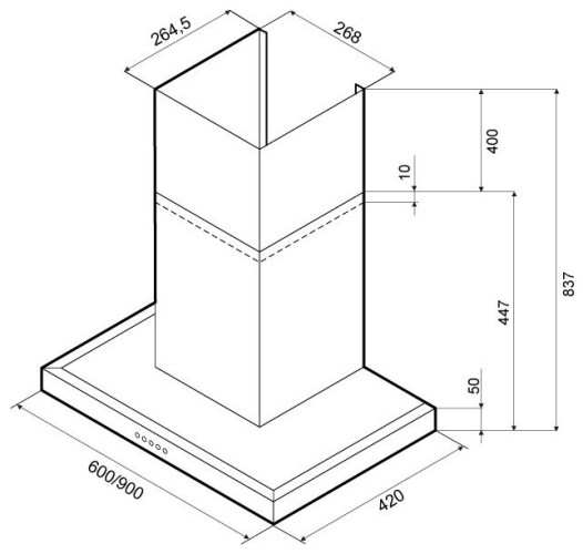 Кухонная вытяжка Kronasteel Patricia 900 Push Button