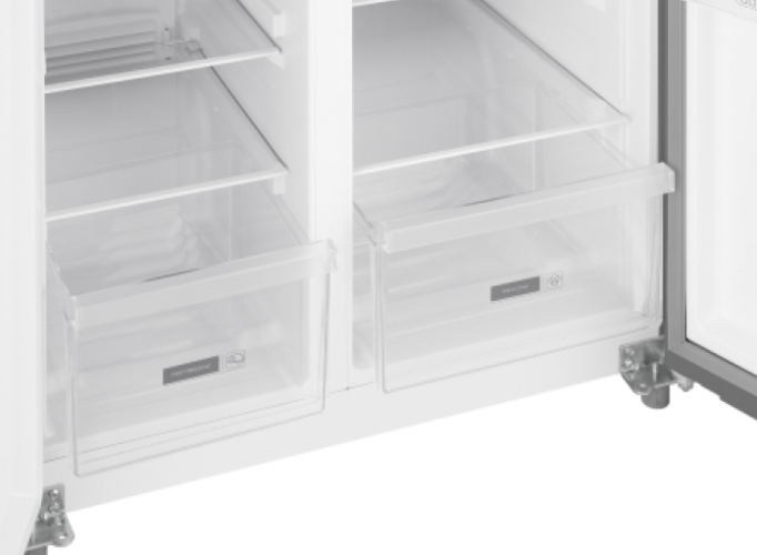 Холодильник Weissgauff WSBS 500 Inox Glass