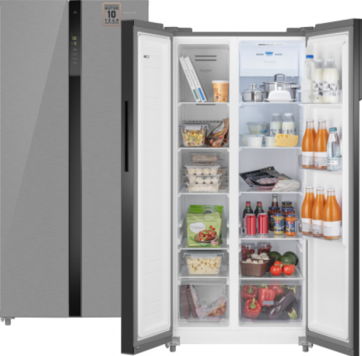 Холодильник Weissgauff WSBS 500 Inox Glass