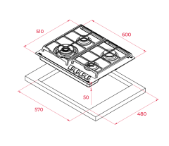 Газовая варочная панель Teka GZC 64320 XBN STONE GREY URBA