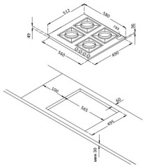 Газовая варочная панель Korting HG 665 CTSI