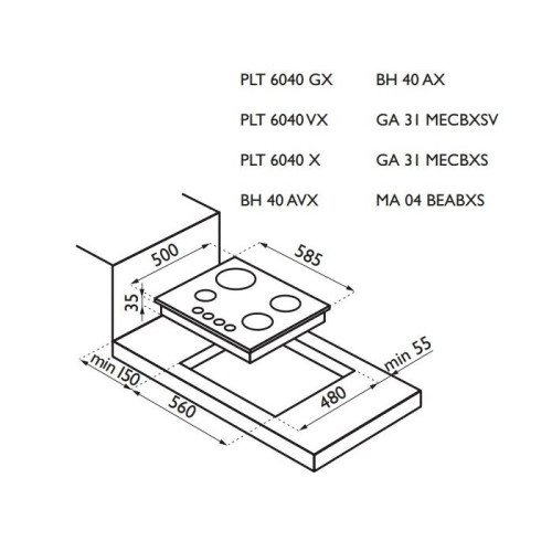 Комбинированная варочная панель Ardesia GA 31 MECBXS