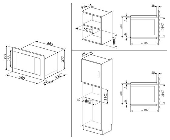 Встраиваемая микроволновая печь Smeg FMI017X