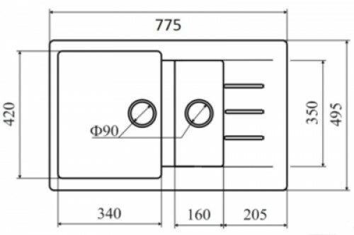 Кухонная мойка Zigmund & Shtain Rechteck 775.2 индийская ваниль