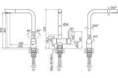 Смеситель для кухни Paulmark SKALEN вороненая сталь