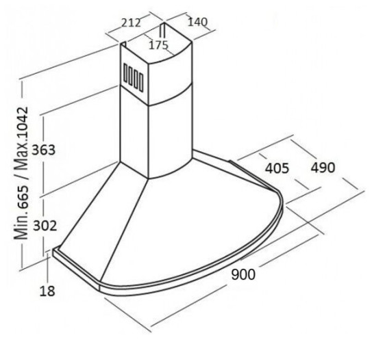 Кухонная вытяжка Kuppersberg BONA 90 B Bronze