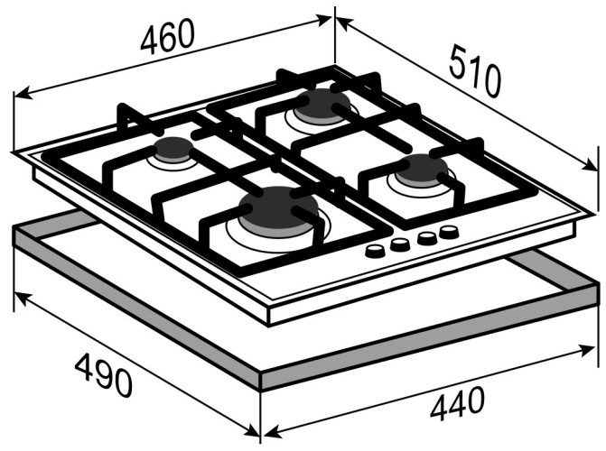 Газовая варочная панель Zigmund Shtain G 15 4 S