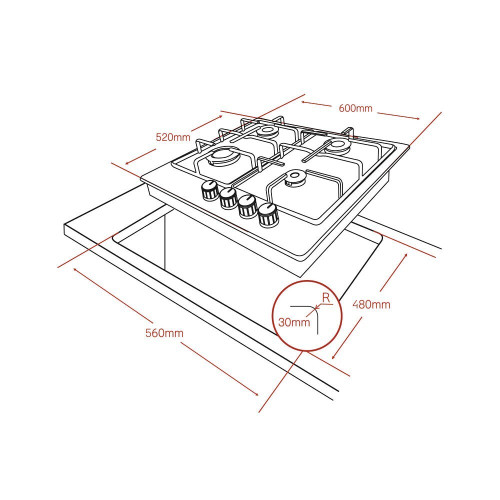 Газовая варочная панель Ginzzu HCG-408