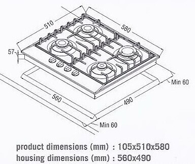 Комбинированная варочная панель Simfer H60V31O511