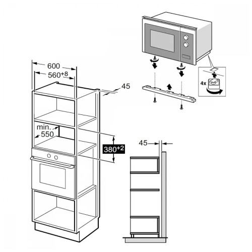 Микроволновая печь встраиваемая MAUNFELD MBMO.20.8GW