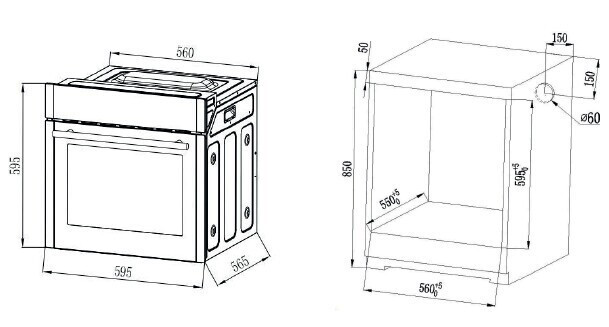 Электрический духовой шкаф Monsher MOE 6092 Blanc