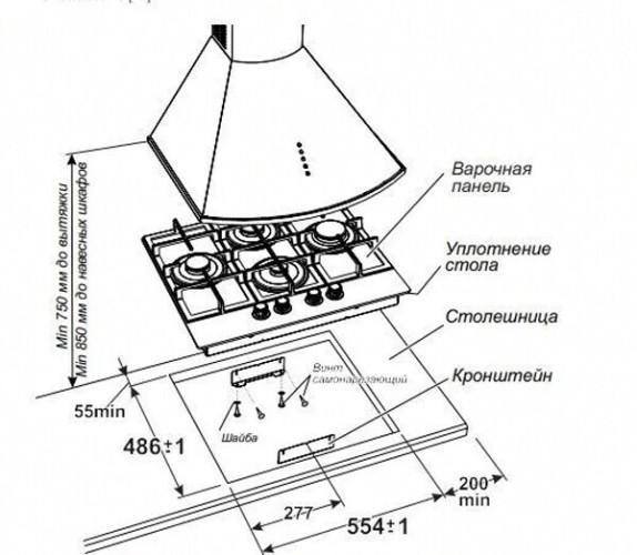 Газовая варочная панель Gefest ПВГ 2232-01 К152
