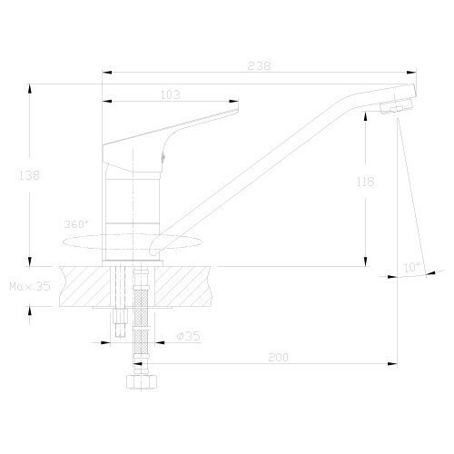 Смеситель для кухни Rossinka RS29-21