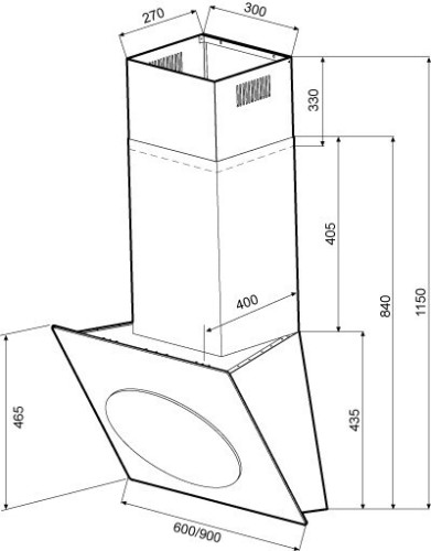 Кухонная вытяжка Krona Grace 3P-S 600 white