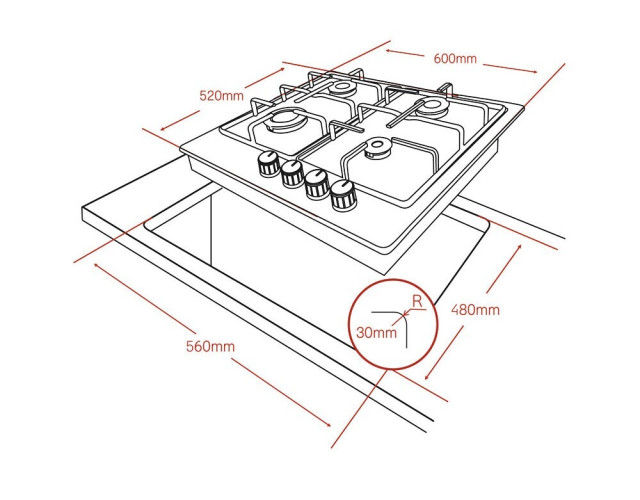 Газовая варочная панель Ginzzu HCG-404