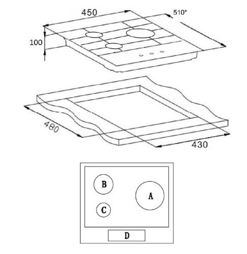 Газовая варочная панель Weissgauff HGG 430 XR
