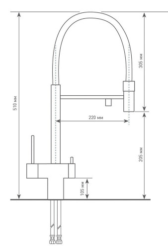 Смеситель для кухни Zigmund & Shtain ZS 2300 млечный путь