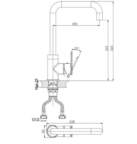 Смеситель для кухни Rush Bruny BR4335-22
