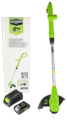 Триммер аккумуляторный greenworks 2101207ua 24V G24LT30 Basic, с АКБ и ЗУ