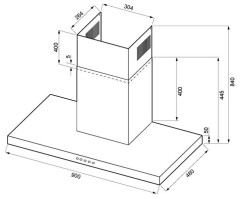 Кухонная вытяжка KRONA LEVANA 900 inox PB