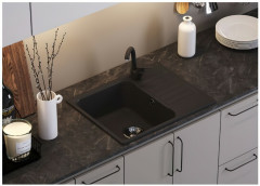 Кухонная мойка Polygran Quartz Bond 600 уголь