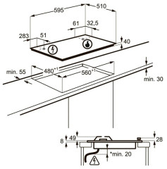 Газовая варочная панель Electrolux GME 363 NX