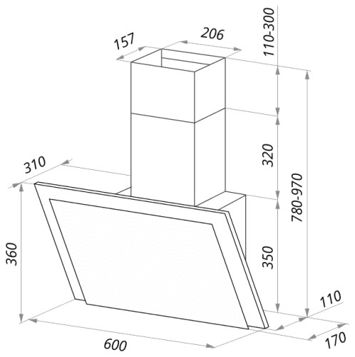 Кухонная вытяжка MAUNFELD TOWER TOUCH 60