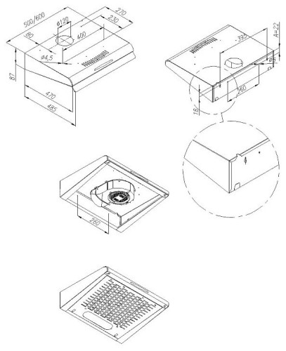 Подвесная вытяжка MAUNFELD MPA 60 черный