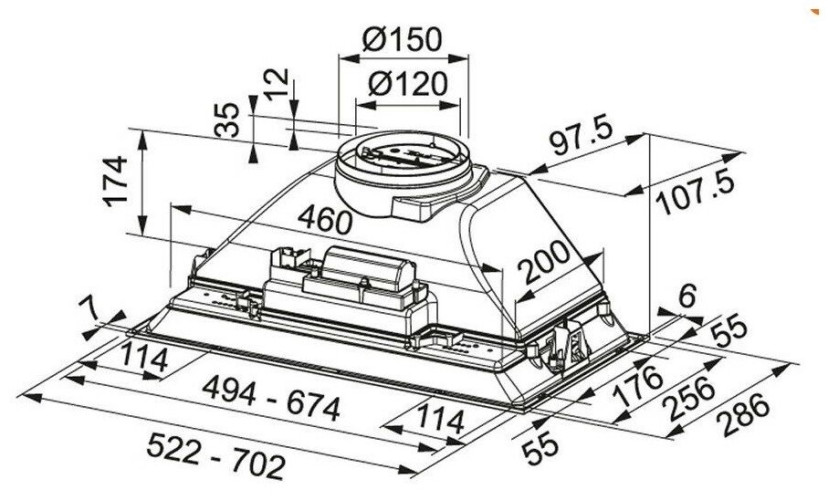 Встраиваемая вытяжка Franke FBI 525 XS 305.0599.507