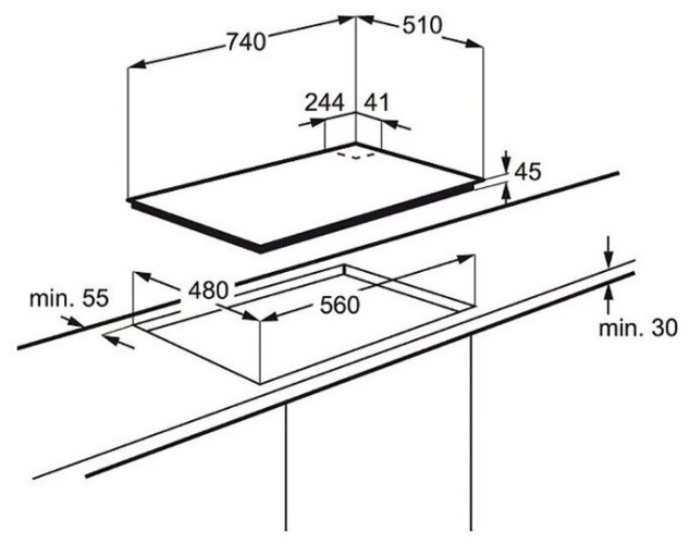 Газовая варочная панель Electrolux KGS 7566 SX